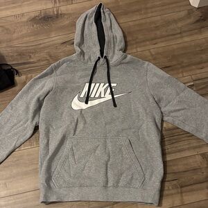 Nike Men's Gray Hoodie with Logo